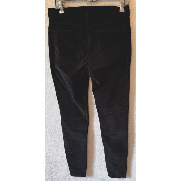 J. Crew 9" High-Rise Black Toothpick Velvet Jeans 29Tall Ankle Super Soft - Picture 8 of 12